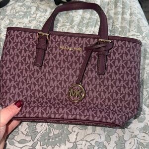 Michael Kors Burgundy Monogram Tote